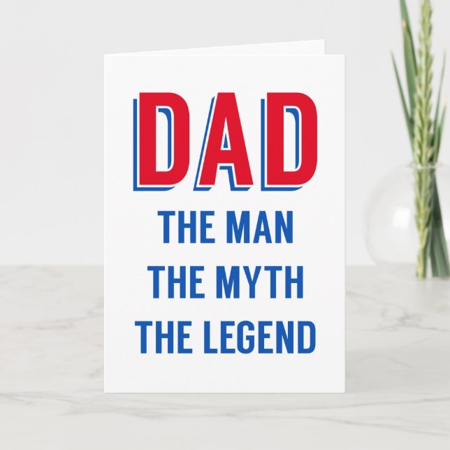 Vater der Mann, der Mythos, die Legende, der Karte (Vorderseite)