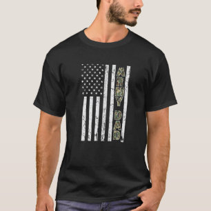 Vater der Mens Army American Flag Militärische Cam T-Shirt