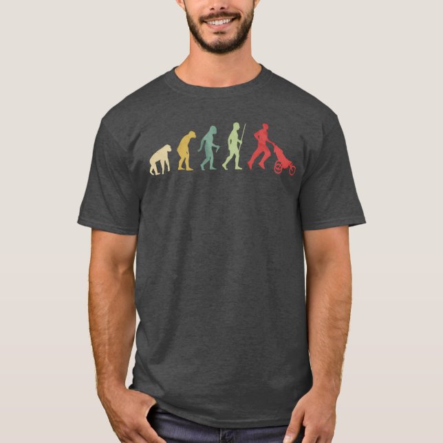 Vater, der mit einer Freundin der Evolution zur Ki T-Shirt (Vorderseite)