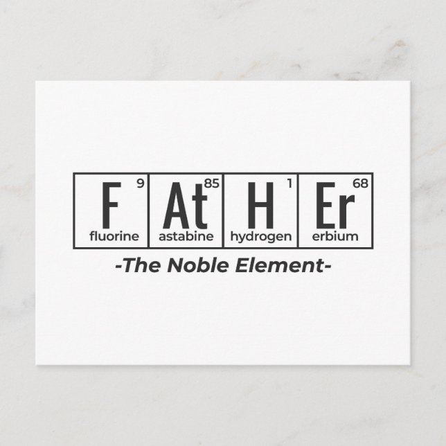 Vater der Noble Element Vathers Day Science Geek Postkarte (Vorderseite)