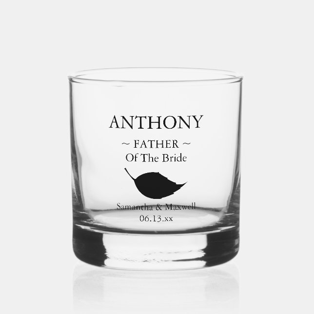 Vater der Personalisierten Hochzeitsfeier Whiskyglas (Vorderseite)