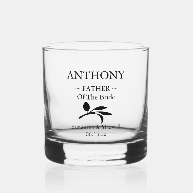 Vater der Personalisierten Hochzeitsfeier Whiskyglas (Vorderseite)