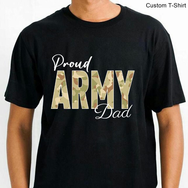 Vater der Proud-Armee / Militärfamilie Schwarz T-Shirt (Proud Army Dad / Military Family Black T-Shirt)