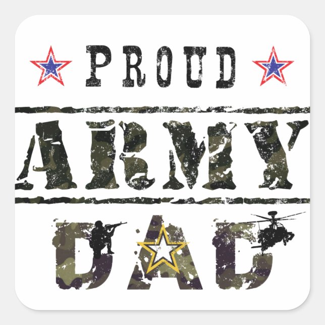 Vater der Proud Army Quadratischer Aufkleber (Vorderseite)
