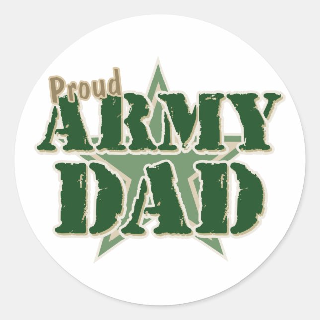 Vater der Proud Army Runder Aufkleber (Vorderseite)