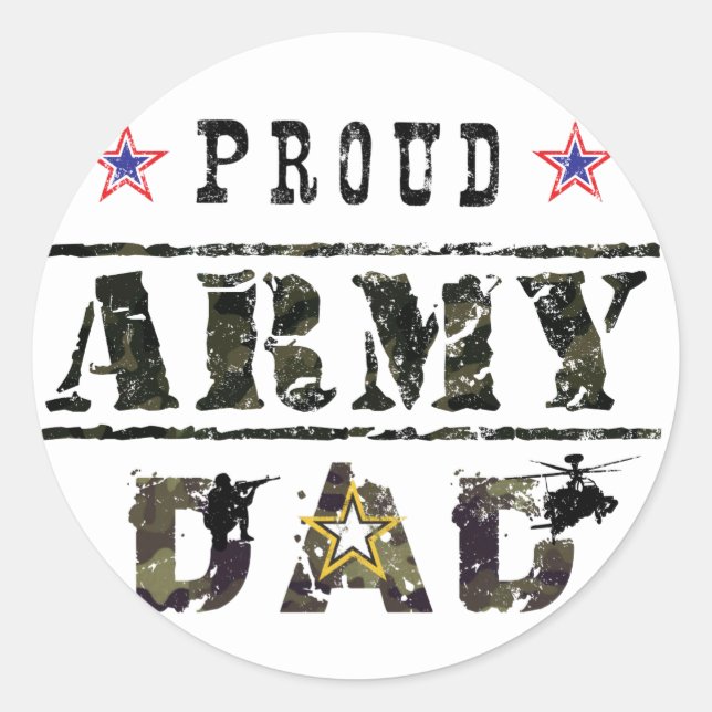 Vater der Proud Army Runder Aufkleber (Vorderseite)