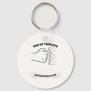 Vater der Triplets Ankündigung Vatertag Daddy Tri Schlüsselanhänger