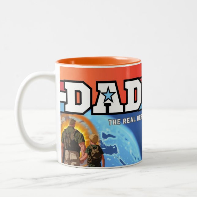 VATER: Der wahre Held Zweifarbige Tasse (Links)