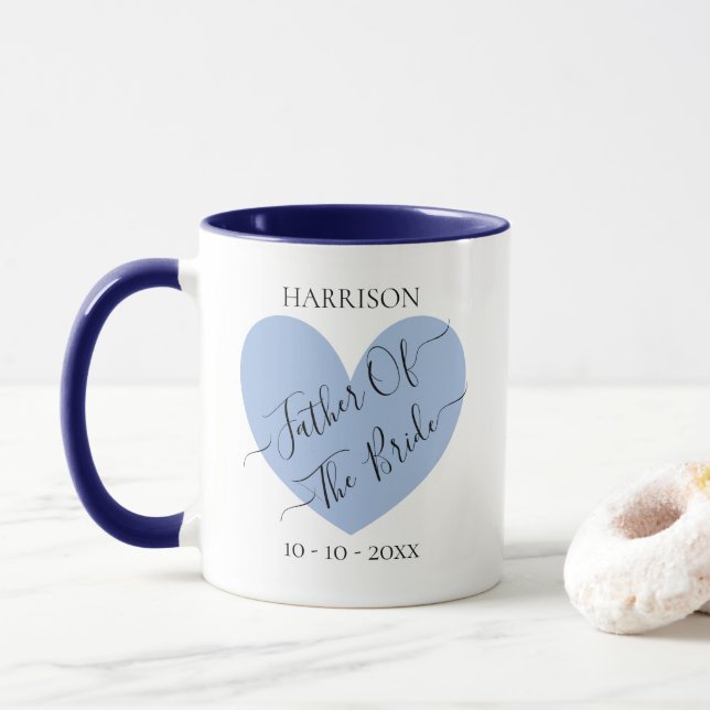 Vater des blauen Herzens personalisierte Mug Tasse (Mit Donut)