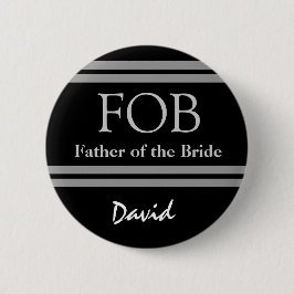 Vater des Braut-Schwarzweiss-Hochzeits-Knopfes Button