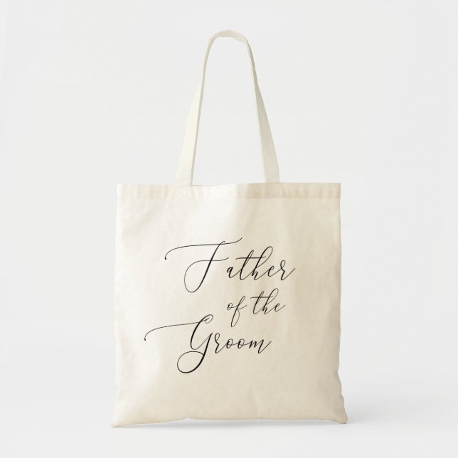 Vater des Bräutigams. Minimalistische Hochzeit Tragetasche (Vorne)