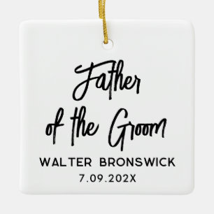 Vater des Bräutigams Schrift Hochzeit Weihnachten Keramikornament