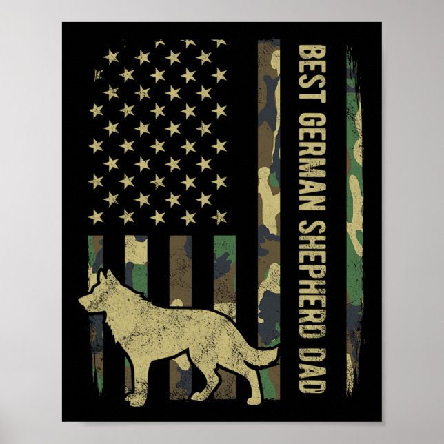 Vater des deutschen Schäferhundes Camouflage Ameri Poster (Vorne)