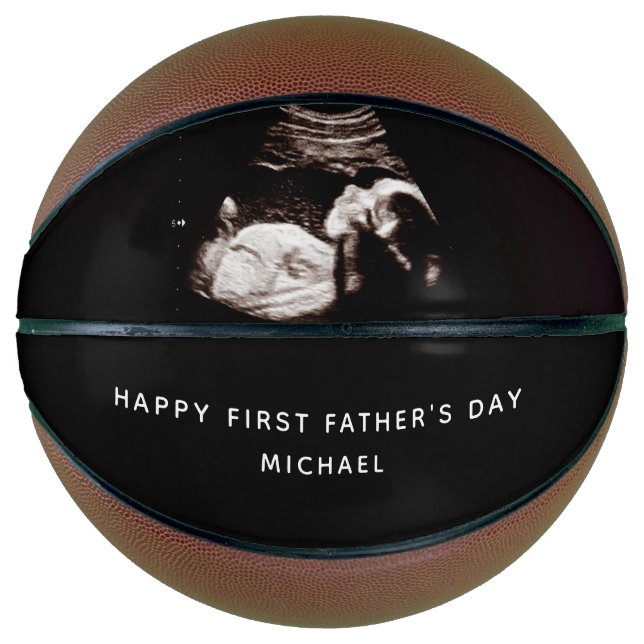 Vater des ersten Vaters Name Baby Sonogram Foto Basketball (Vorderseite)
