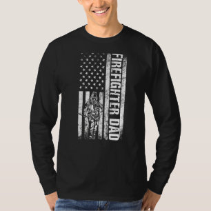 Vater des Feuerwehren Amerikanische Flagge Feuerwe T-Shirt