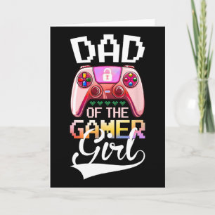 Vater des Gamer Girl Matching Video Game Geburtsta Karte