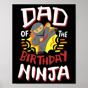 Vater des Geburtstags Ninja Karate Kinder Kinderta Poster