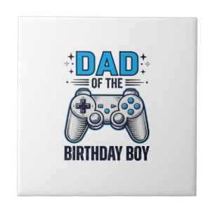Vater des Geburtstagsjungen Gamer-Shirt-Design_1 Fliese