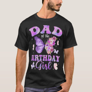 Vater des Geburtstagsmädchens Schmetterlings-Party T-Shirt