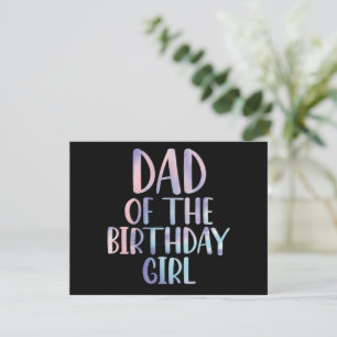 Vater des Geburtstagsmädchens Tie Dye Farbige Bday Mitteilungskarte