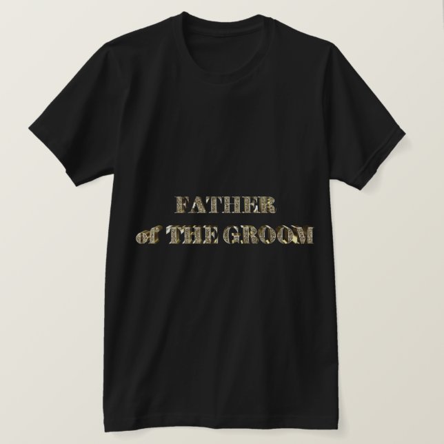 Vater des Groom Golden Glitzer Typografie Chic T-Shirt (Design vorne)