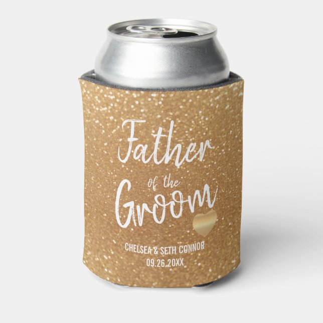 Vater des Groom-in-Gold-Glitzer Dosenkühler (Kanne Rückseite)