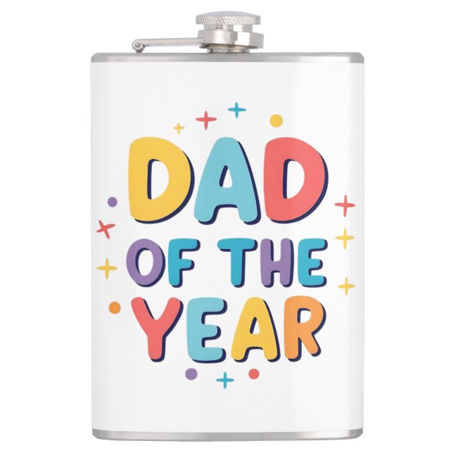 Vater des Jahres - Funny Vatertag Geschenk Flachmann (Vorderseite)