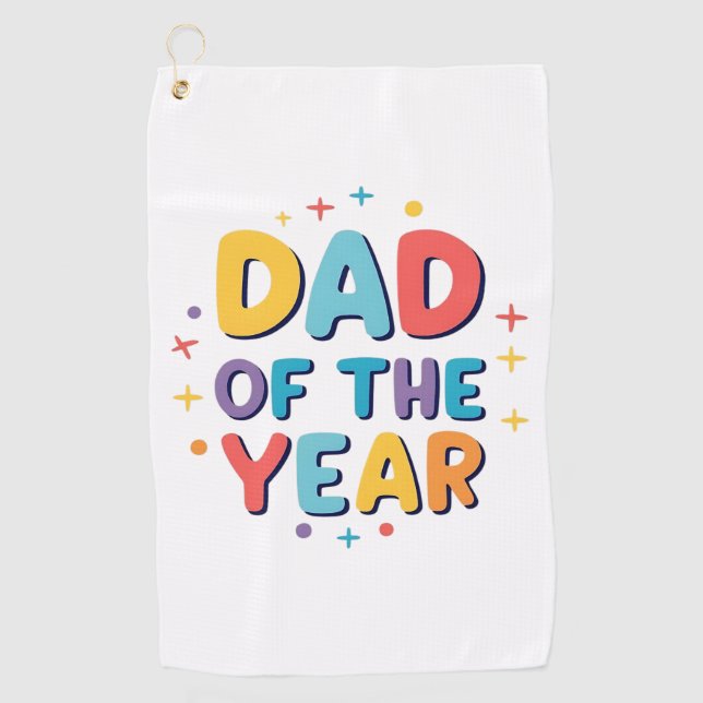 Vater des Jahres - Funny Vatertag Geschenk Golfhandtuch (Vorderseite)