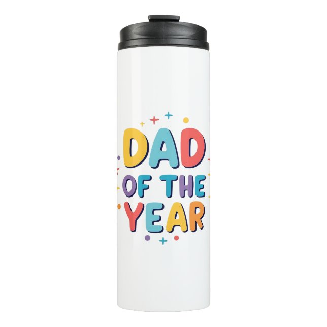 Vater des Jahres - Funny Vatertag Geschenk Thermosbecher (Vorderseite)