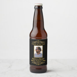 Vater des Jahres haben ein Bier Foto Vorlage Bierflaschenetikett