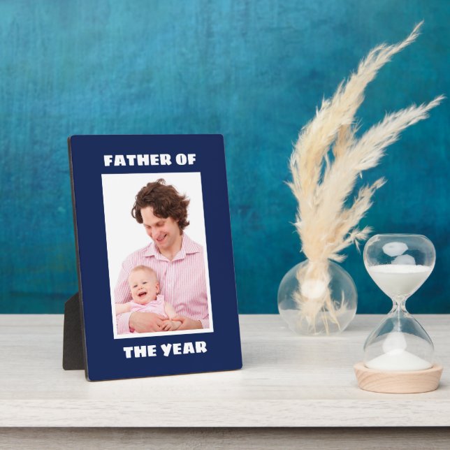 Vater des Jahres Personalisiertes Foto Daddy Fotoplatte (Seite)