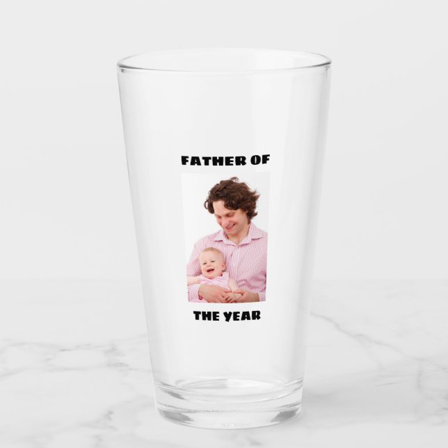 Vater des Jahres Personalisiertes Foto Daddy Glas (Vorderseite)