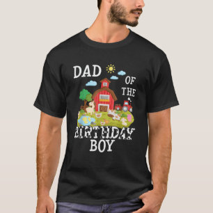 Vater des Party des Geburtstags Boy Farm Animals T-Shirt