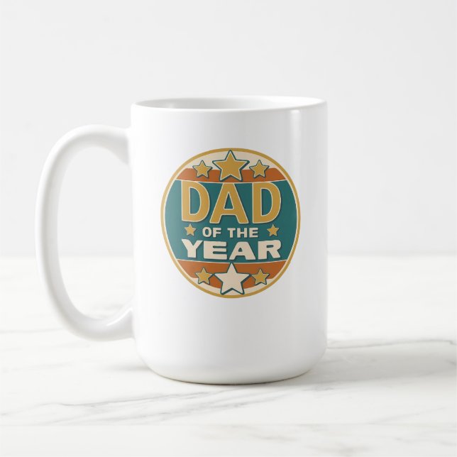 Vater des Retro-Abzeichens des Jahres - Geschenk d Kaffeetasse (Links)