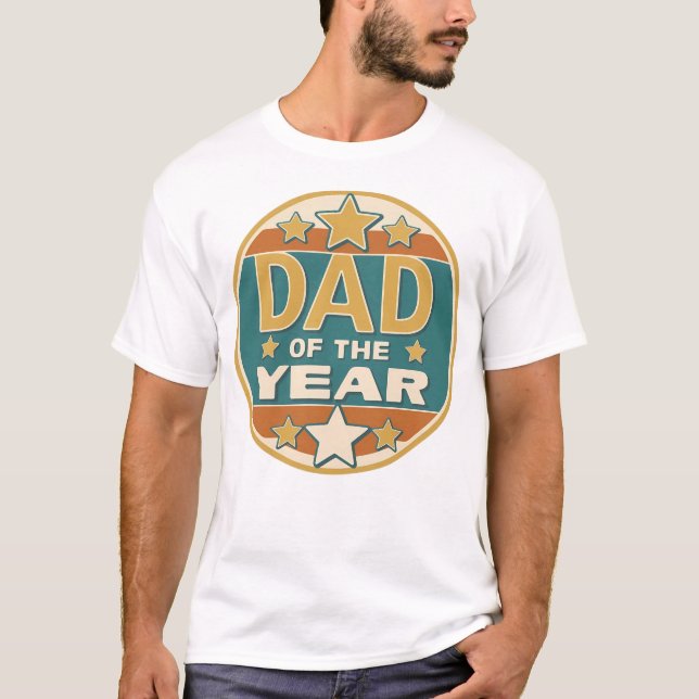 Vater des Retro-Abzeichens des Jahres - Geschenk d T-Shirt (Vorderseite)