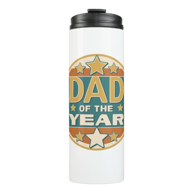 Vater des Retro-Abzeichens des Jahres - Geschenk d Thermosbecher (Vorderseite)