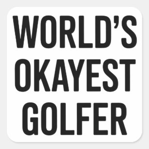 Vater des Weltbesten Durchschnittgolfer zum Vatert Quadratischer Aufkleber