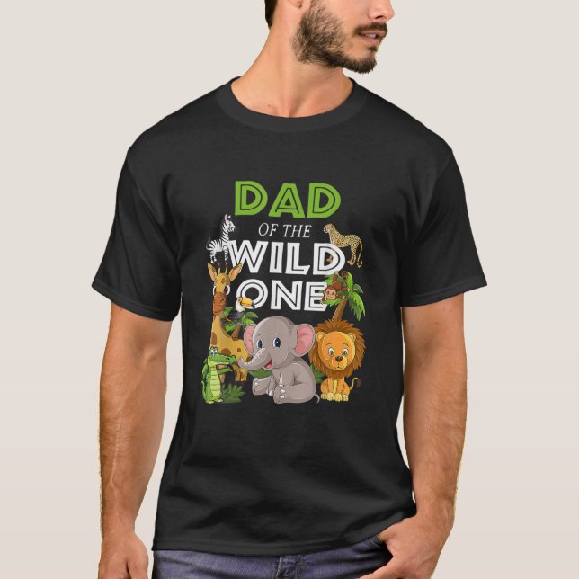 Vater des wilden Zoo Birthday Safari Dschungel Ani T-Shirt (Vorderseite)