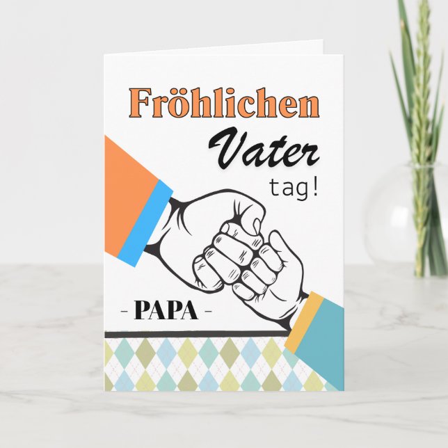 Vater Deutscher Vatertag Faustschlag Karte (Vorderseite)