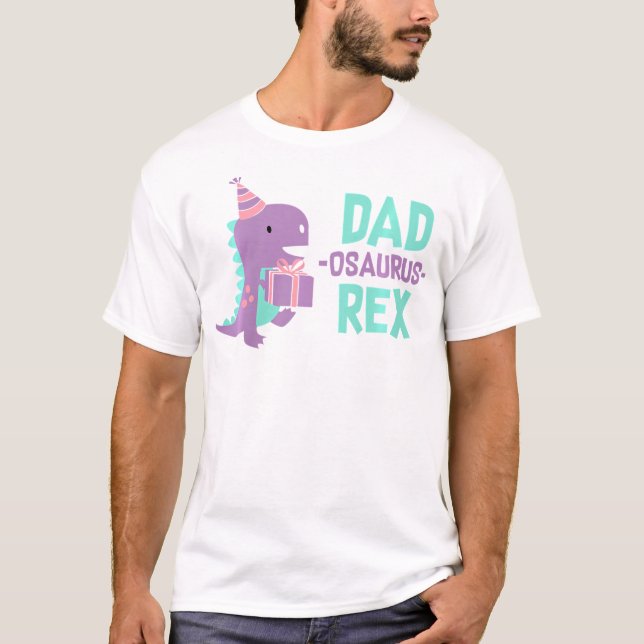 Vater Dinosaur Familie Matching Birthday Girls Par T-Shirt (Vorderseite)