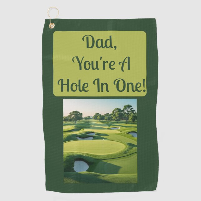Vater, du bist ein Loch in eins! 2025 Golfhandtuch (Vorderseite)