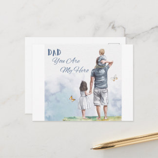 Vater, du bist mein Held Postkarte