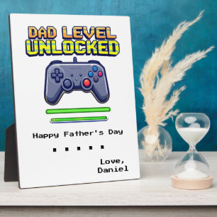 Vater-Ebene entriegelt Gamer Vater Erster Vatert Fotoplatte
