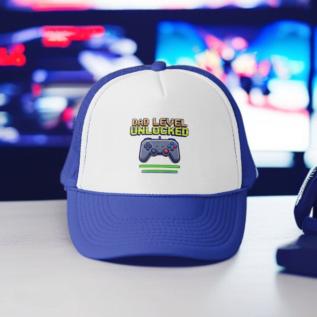 Vater-Ebene entriegelt | Gamer Vater Erster Vatert Truckerkappe (Von Creator hochgeladen)