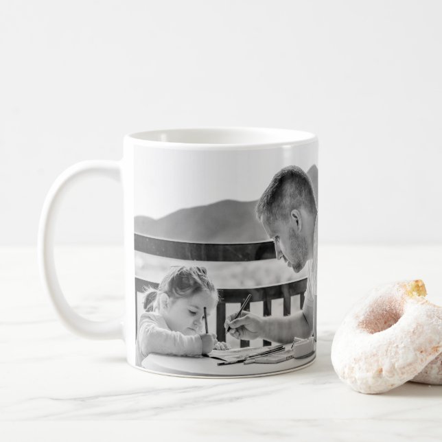 Vater Eigenes Foto hinzufügen Kaffeetasse (Mit Donut)