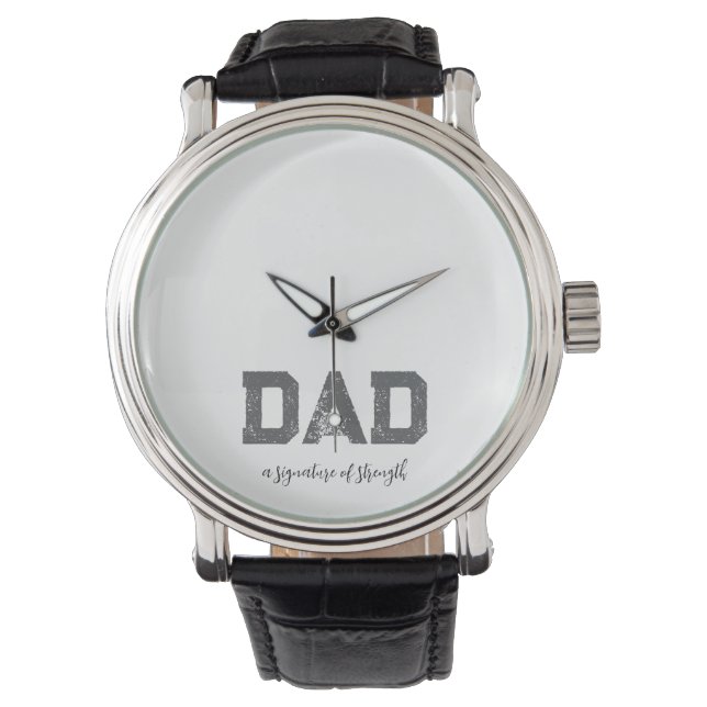 Vater - Ein Zeichen für Kraft Moderne Luxusschwarz Armbanduhr (Vorderseite)