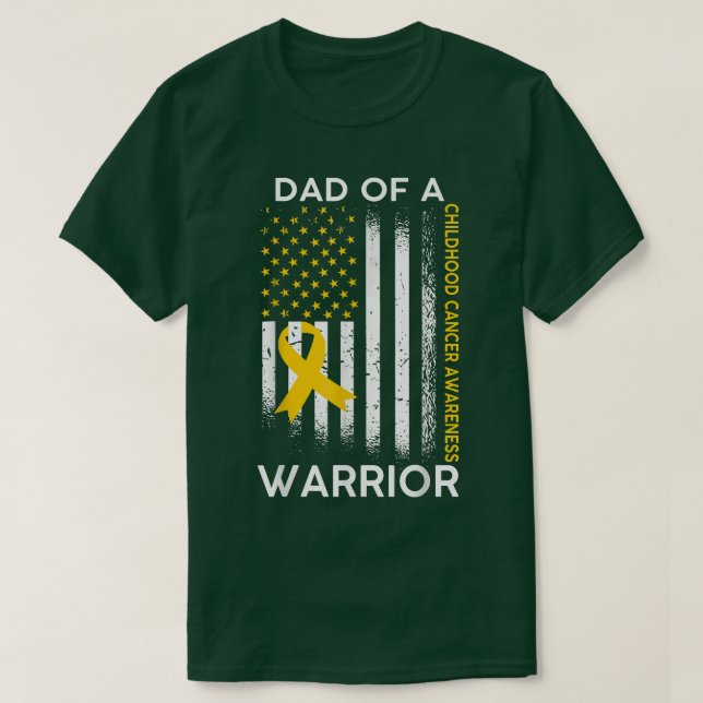 Vater einer Warnhinweis-Flagge für Krebs im Kindes T-Shirt (Design vorne)