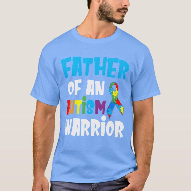 Vater eines Autismus Krieger stolz Sprichwort Mädc T-Shirt (Vorderseite)