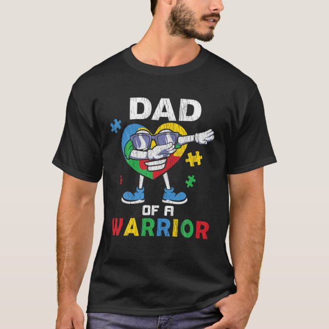 Vater eines autistischen Kid-Autismus-Bewusstseins T-Shirt (Vorderseite)