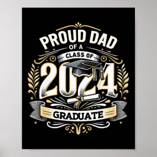 Vater eines Cl of 2024 Senior Funny Abschluss 24 Poster